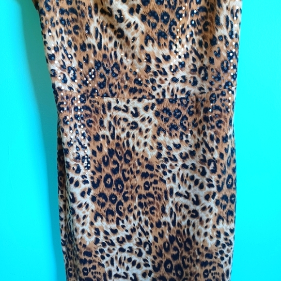Vintage 90s/Y2K Leopard Print Slip Dress Medium - Picture 7 of 10
